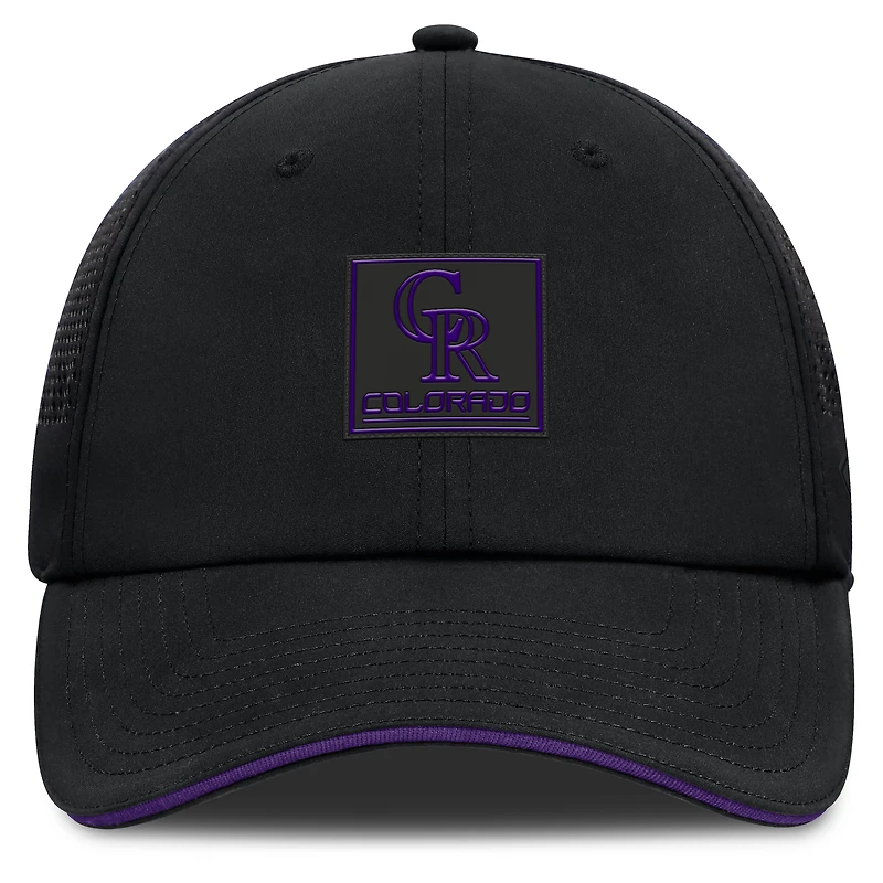 Men's Fanatics Black Colorado Rockies Level Up Driver Adjustable Hat
