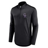 Haut noir à quart de zip Fanatics pour hommes des Colorado Rockies