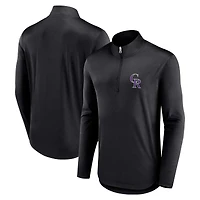 Haut noir à quart de zip Fanatics pour hommes des Colorado Rockies