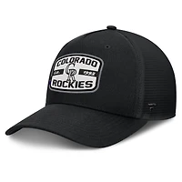 Casquette Snapback de camionneur A-Frame Fanatics pour hommes, noire, Colorado Rockies Team Patch