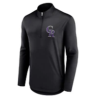 Men's Fanatics Black Colorado Rockies Tough Minded Lightweight Quarter-Zip Pullover