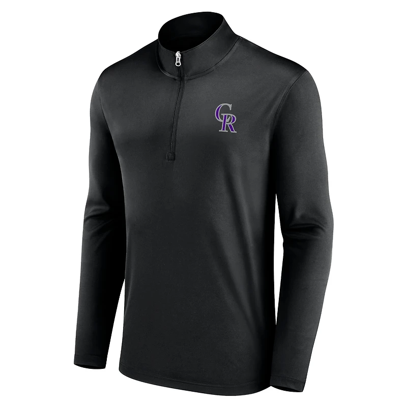 Men's Fanatics Black Colorado Rockies Underdog Mindset Quarter-Zip Jacket