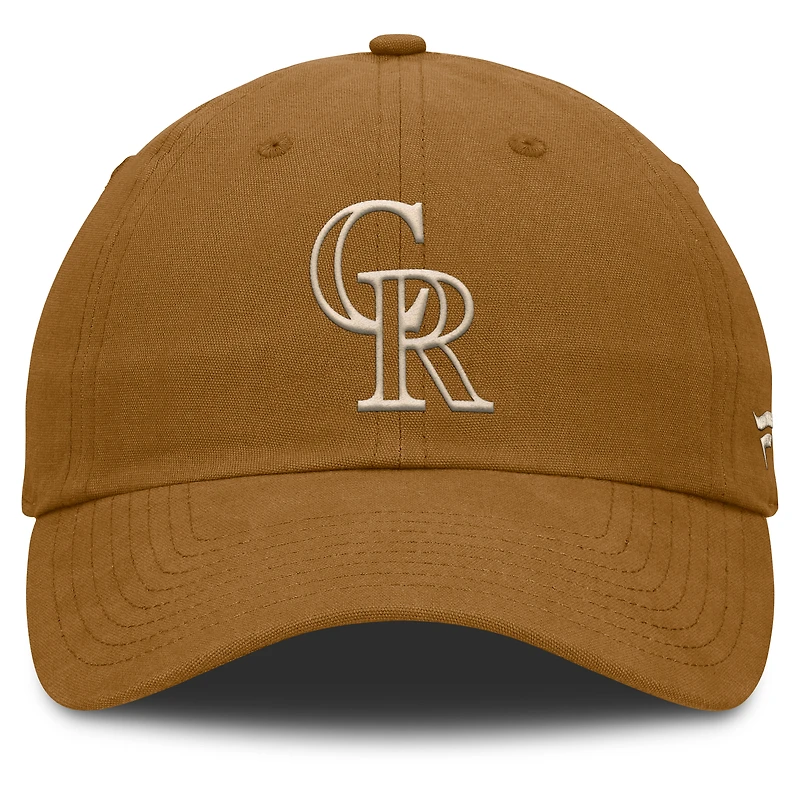 Men's Fanatics Brown Colorado Rockies Act Natural Chopper Adjustable Hat