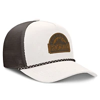 Casquette trucker ajustable Fanatics crème/marron Colorado Rockies Level Up Bronco pour homme