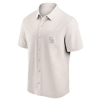 Chemise boutonnée Fanatics Cream Colorado Rockies Front Office pour hommes