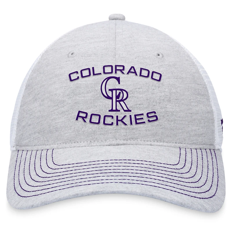 Casquette réglable gris Colorado Rockies Trucker Fanatics pour hommes