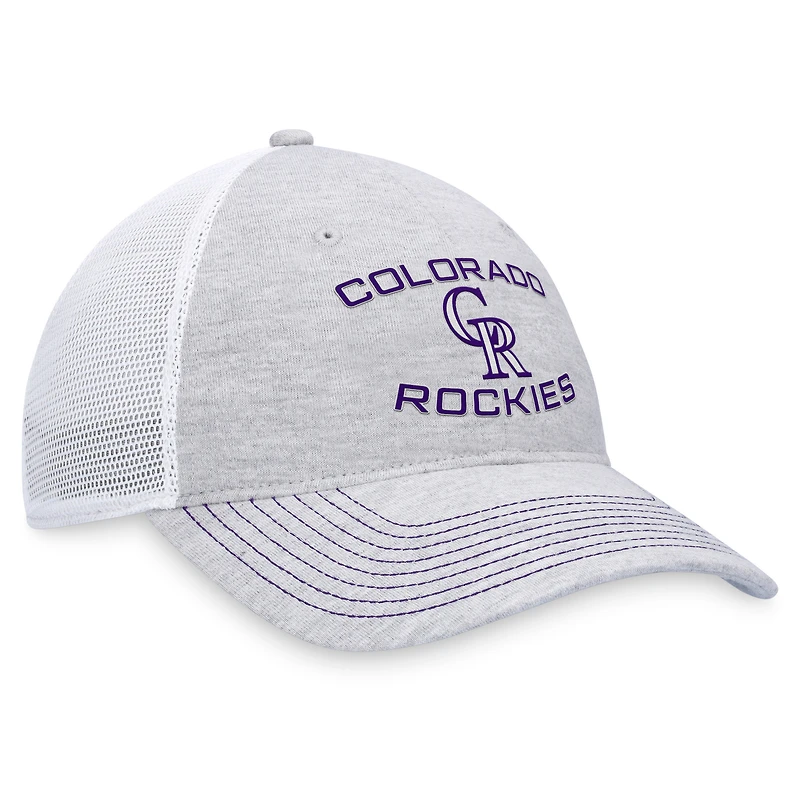 Casquette réglable gris Colorado Rockies Trucker Fanatics pour hommes