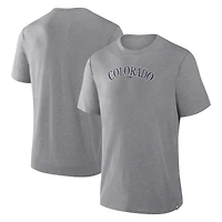 Men's Fanatics Heather Gray Colorado Rockies Play Tribute Tri-Blend T-Shirt