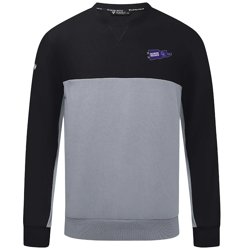 Men's Levelwear Black/Gray Colorado Rockies Legacy Rafters Pullover Sweatshirt