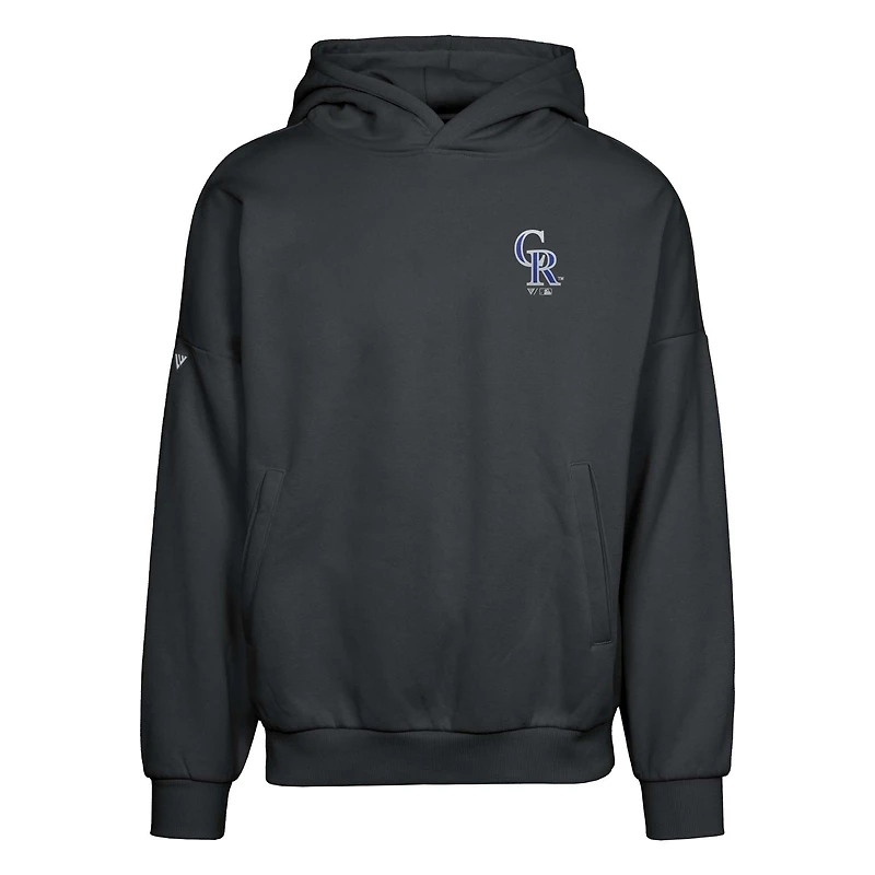 Men's Levelwear  Black Colorado Rockies Contact Pro Card Pullover Hoodie