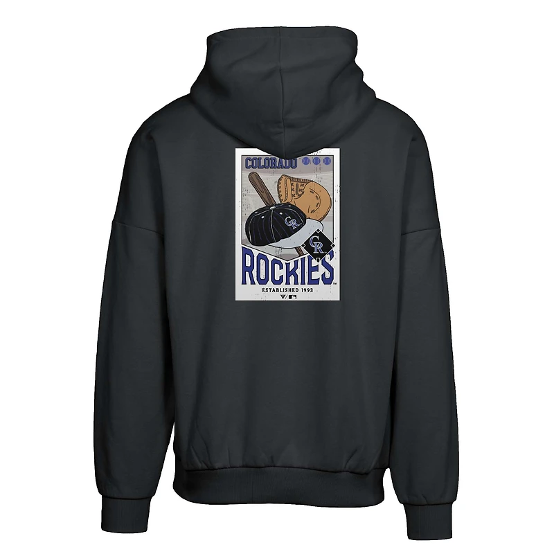Men's Levelwear  Black Colorado Rockies Contact Pro Card Pullover Hoodie