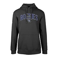 Men's Levelwear Black Colorado Rockies Cooperstown Collection Podium Retro Pullover Hoodie