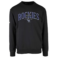 Men's Levelwear Black Colorado Rockies Cooperstown Collection Zane Vintage Pullover Sweatshirt