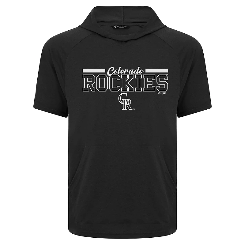 Men's Levelwear Black Colorado Rockies Phase Vanguard Hoodie T-Shirt