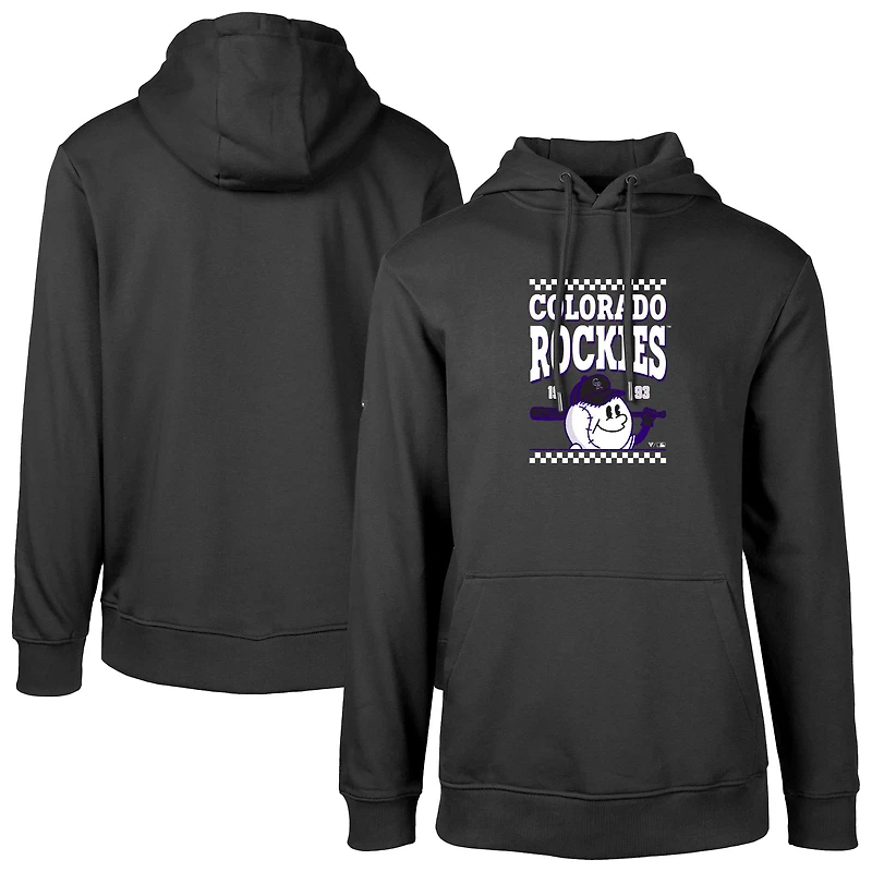 Men's Levelwear Black Colorado Rockies Podium Inaugural Pullover Hoodie