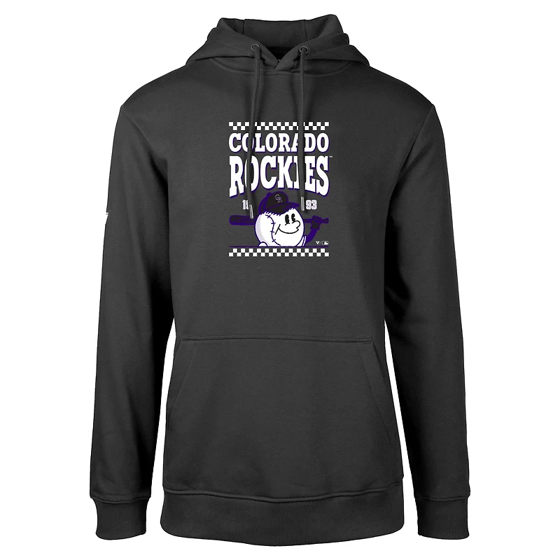 Men's Levelwear Black Colorado Rockies Podium Inaugural Pullover Hoodie