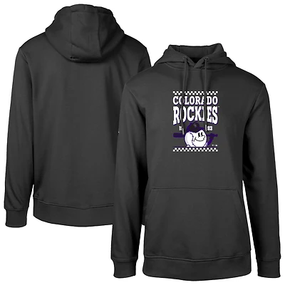 Men's Levelwear Black Colorado Rockies Podium Inaugural Pullover Hoodie