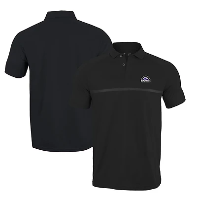Men's Levelwear Black Colorado Rockies Sector Core Raglan Polo