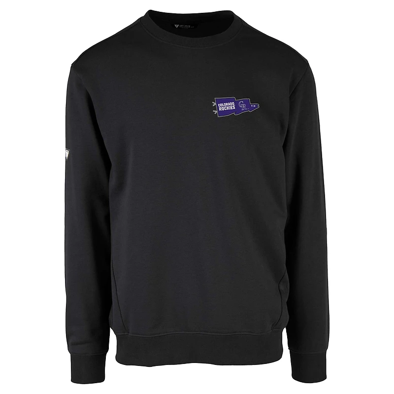 Men's Levelwear Black Colorado Rockies Zane Rafters Pullover Sweatshirt