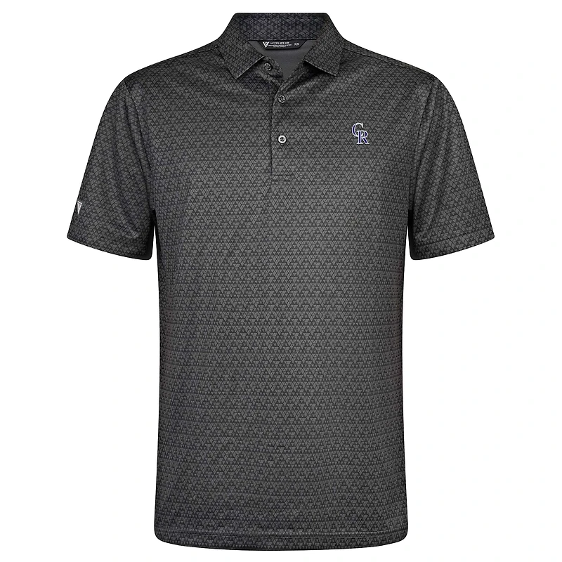Men's Levelwear Charcoal Colorado Rockies System Insignia 2.0 Polo