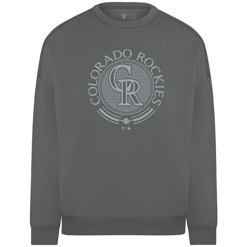 Men's Levelwear Gray Colorado Rockies Luxe Signature Grain Pullover Sweatshirt