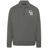 Men's Levelwear Gray Colorado Rockies Luxe Signature Quarter-Zip Pullover