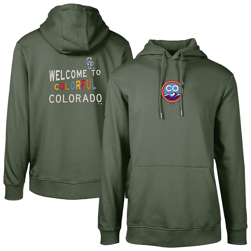Men's Levelwear Green Colorado Rockies City Connect Podium Core 2.0 Pullover Hoodie