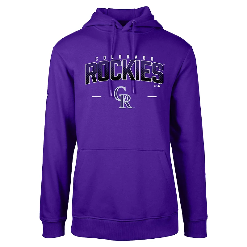 Men's Levelwear Purple Colorado Rockies Podium Doubleheader Pullover Hoodie
