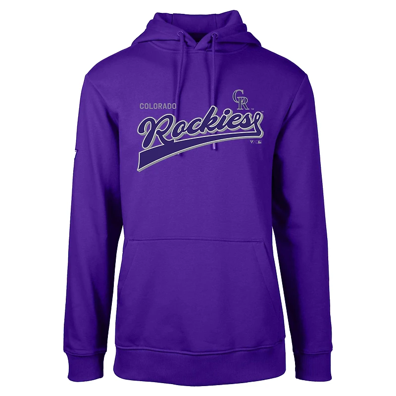 Men's Levelwear Purple Colorado Rockies Podium Retro Team 2.0 Pullover Hoodie
