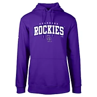 Men's Levelwear Purple Colorado Rockies Podium Team Arch Pullover Hoodie