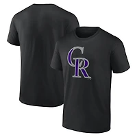 Men's Logo Athletic Black Colorado Rockies Official T-Shirt
