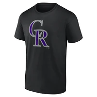 Men's Logo Athletic Black Colorado Rockies Official T-Shirt