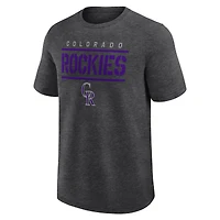 T-shirt athlétique pour homme avec logo chiné et anthracite des Rockies du Colorado.