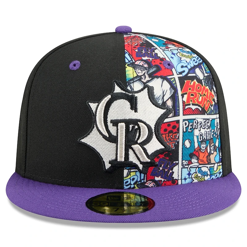 Men's New Era Black/Purple Colorado Rockies 2025 MLB Diamond Hero Edition 59FIFTY Fitted Hat