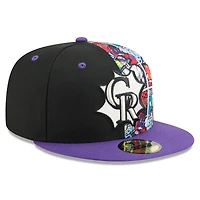 Men's New Era Black/Purple Colorado Rockies 2025 MLB Diamond Hero Edition 59FIFTY Fitted Hat