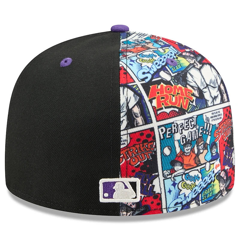 Men's New Era Black/Purple Colorado Rockies 2025 MLB Diamond Hero Edition 59FIFTY Fitted Hat