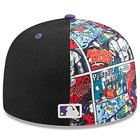 Men's New Era Black/Purple Colorado Rockies 2025 MLB Diamond Hero Edition 59FIFTY Fitted Hat