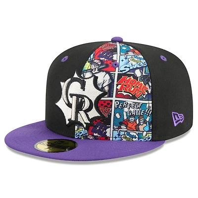 Men's New Era Black/Purple Colorado Rockies 2025 MLB Diamond Hero Edition 59FIFTY Fitted Hat