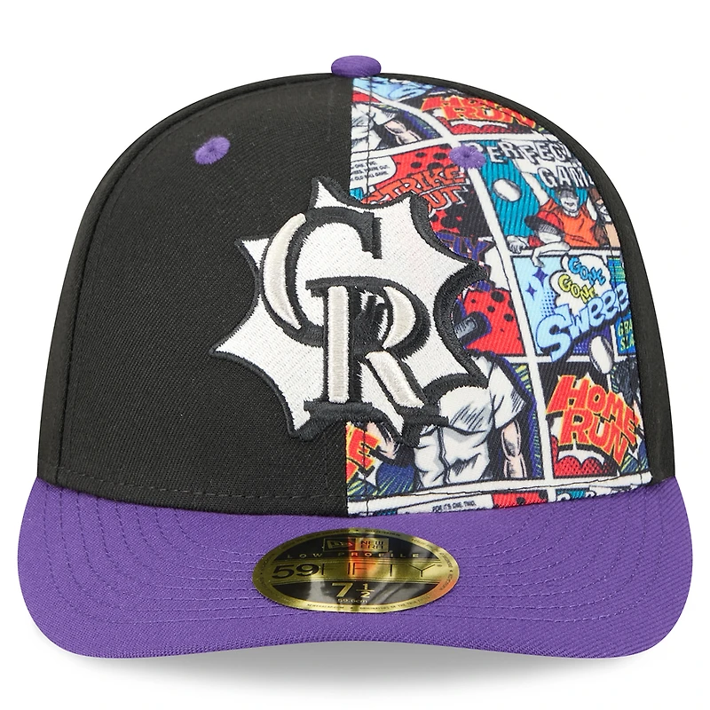 Casquette ajustée 59FIFTY noire/violette New Era pour homme, édition 2025 des joueurs de la MLB, spéciale week-end