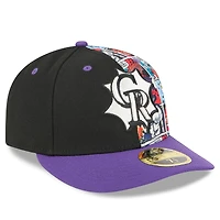 Men's New Era Black/Purple Colorado Rockies 2025 MLB Diamond Hero Edition Low Profile 59FIFTY Fitted Hat