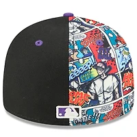 Men's New Era Black/Purple Colorado Rockies 2025 MLB Diamond Hero Edition Low Profile 59FIFTY Fitted Hat