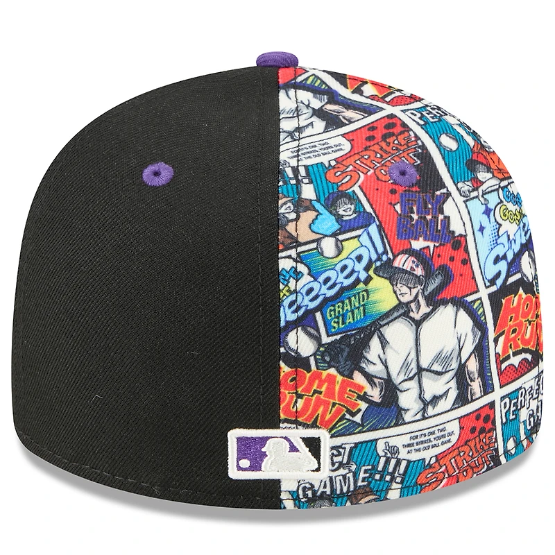 Casquette ajustée 59FIFTY noire/violette New Era pour homme, édition 2025 des joueurs de la MLB, spéciale week-end
