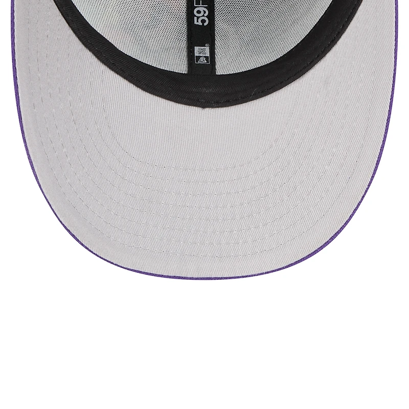 Casquette ajustée 59FIFTY noire/violette New Era pour homme, édition 2025 des joueurs de la MLB, spéciale week-end