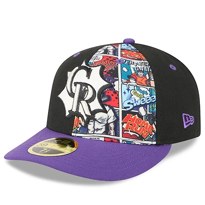Casquette ajustée 59FIFTY noire/violette New Era pour homme, édition 2025 des joueurs de la MLB, spéciale week-end