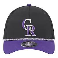 Casquette New Era Flex 39THIRTY noire et violette pour homme, Colorado Rockies Rope M-Crown A-Frame