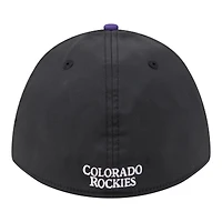 Men's New Era Black/Purple Colorado Rockies Rope M-Crown A-Frame 39THIRTY Flex Hat