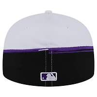 Men's New Era  Black/White Colorado Rockies Paint Stroke 59FIFTY Fitted Hat