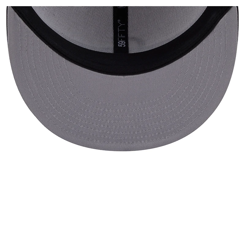 Men's New Era Black/White Colorado Rockies Paint Stroke 59FIFTY Fitted Hat