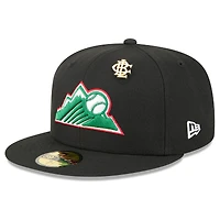 Casquette ajustée New Era 59FIFTY Big League 2025 Colorado Rockies noire pour homme