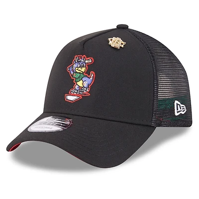 Casquette camionneur ajustable 9FORTY New Era noire Colorado Rockies 2025 Big League Chew pour homme